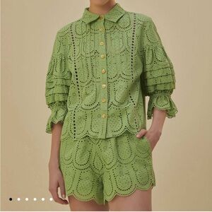 Farm Rio pineapple eyelet shorts Sz small